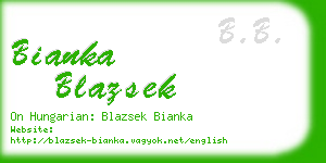 bianka blazsek business card